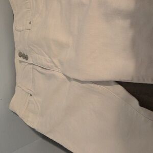 d. jeans Off-White Pants with Button Accents